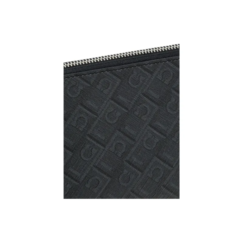 FERRAGAMO Calfskin Clutch Men's Black-4