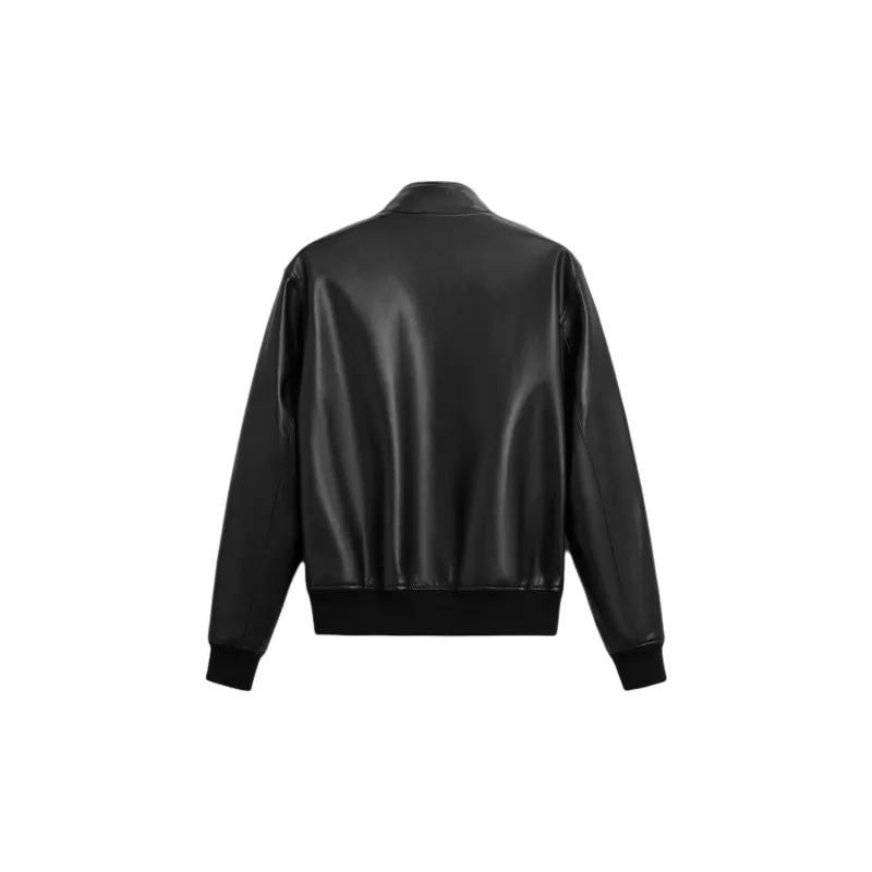 ZARA Leather Jacket Men's Black-1