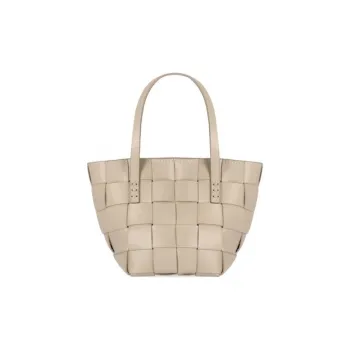 Dragon Diffusion Leather One Shoulder Handbag Women's Gray Beige