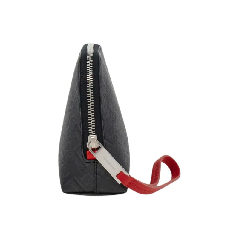 FERRAGAMO Calfskin Clutch Men's Black-1