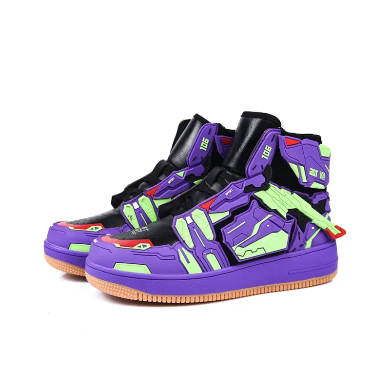 HERR TIGER Slip-Resistant Breathable High-Top Skateboard Shoes Unisex-7
