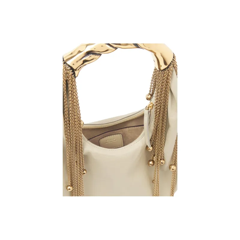 Chloe Lambskin Crescent Bag, Handbag, Shoulder Bag Women's Beige-3
