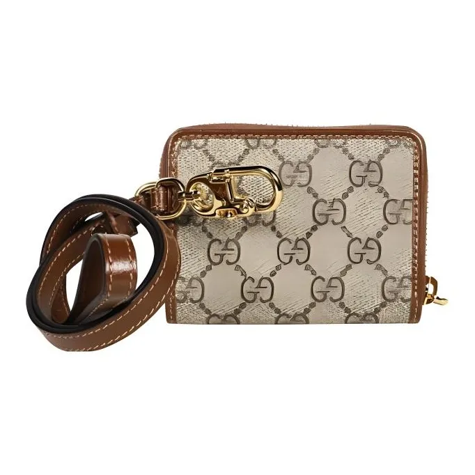 GUCCI Cotton Wallet Regular Men's Brown-1