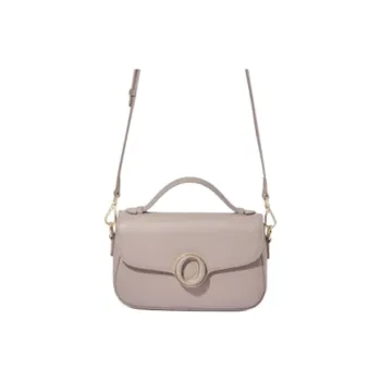 BOB ORE BLUE COLLECTION Cow Leather Shoulder Bag Crossbody Bag Handbag Medium Size Women's Champagne Grey