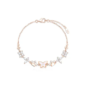 Disney Princess 925 Sterling Silver Bracelets Women's Rose Gold