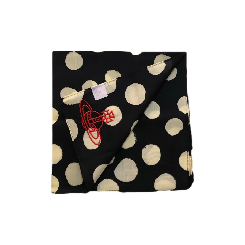 Vivienne Westwood Cotton Fabric Knit Scarves Unisex Black-2