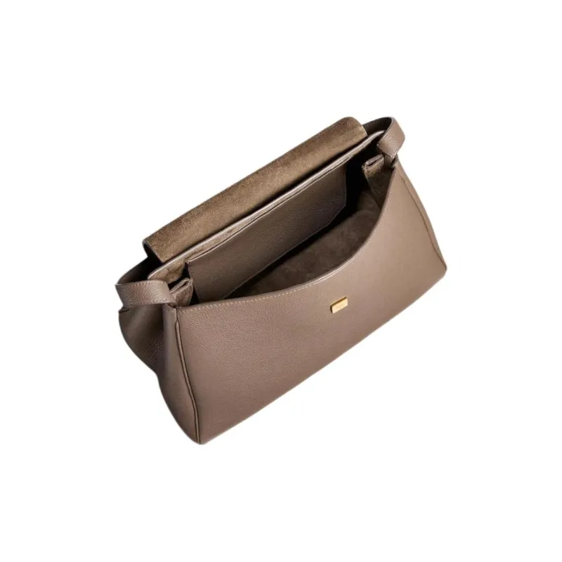 KHAITE Calfskin Handbag Women's Elephant Stone Texture-3