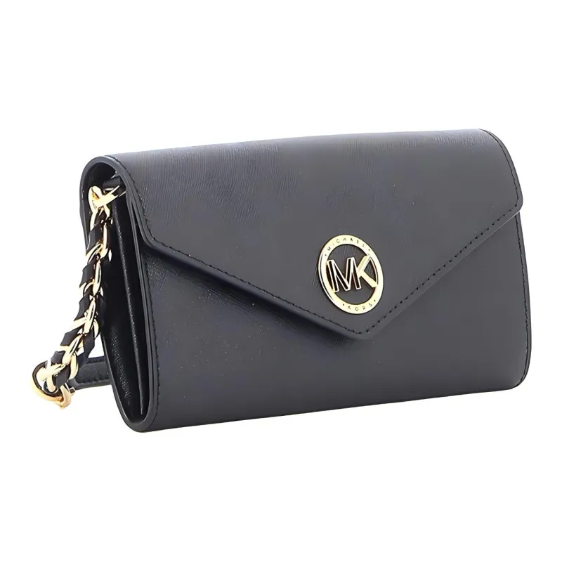 MICHAEL KORS Jet Set Leather Envelope Bag, Crossbody Bag, Shoulder Bag Women's Black-1