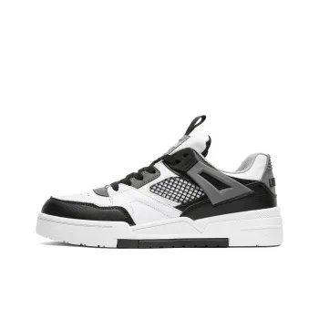 AMICNIEGD Cushioned Abrasion-Resistant Slip-Resistant Low-Top Skateboard Shoes Unisex White Black
