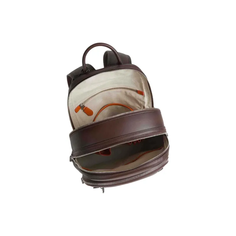 Santoni Logo Embossed Two Way Zipped Backpack-2