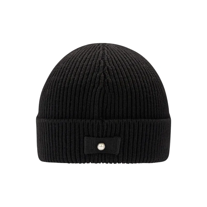 Palladium Cotton, Knit Fabric, Pearl Beanies Unisex Black-1