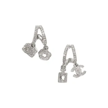 CHANEL   Earrings Unisex Silver