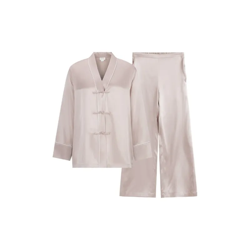 SILKISS Pajama Set Cyan Yuzuki Women's-6