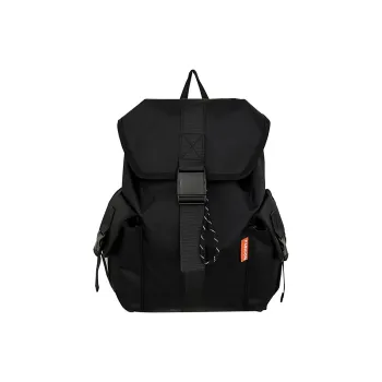 Travel Nylon Backpack Regular Unisex Black/White