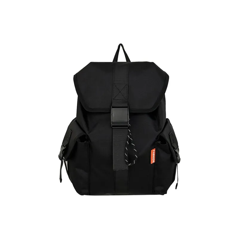 Travel Nylon Backpack Regular Unisex Black/White-0