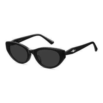 LOHO Plate Frame Cat Eye Sunglasses Unisex Black Taupe Pink