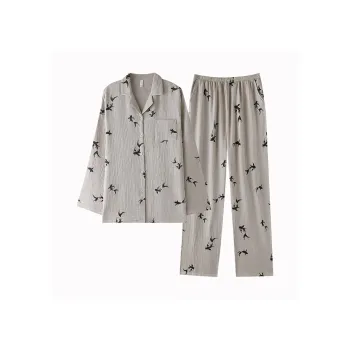 XIAFENYAN Pajama Set Men's Gray