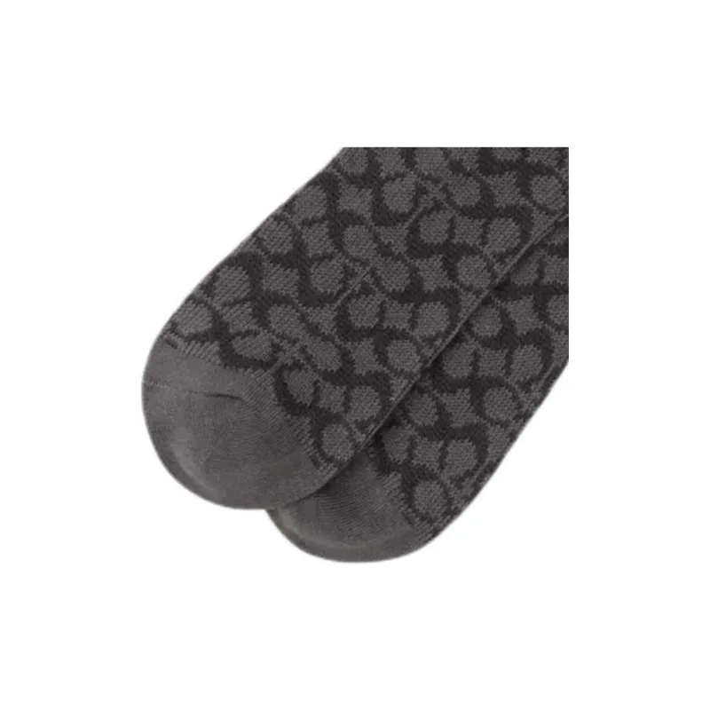 COACH Mid Calf Socks Women's 1 Pack Smoke Gray-4