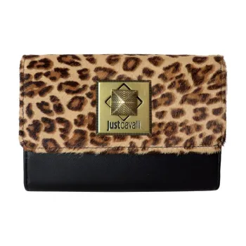 Just Cavalli Leather One Shoulder Wallet Women's Black
