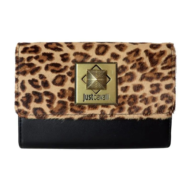 Just Cavalli Leather One Shoulder Wallet Women's Black-0