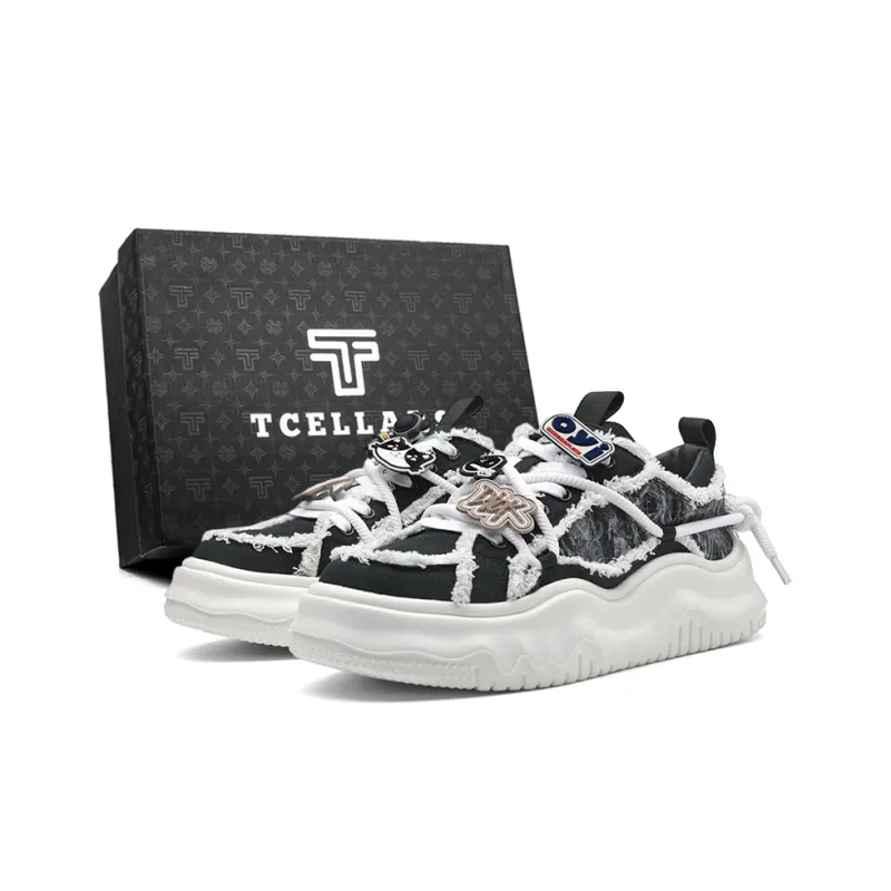 TCELLARS Abrasion Resistant Lightweight Breathable Height Increasing Low Top Skateboard Shoes Unisex-13