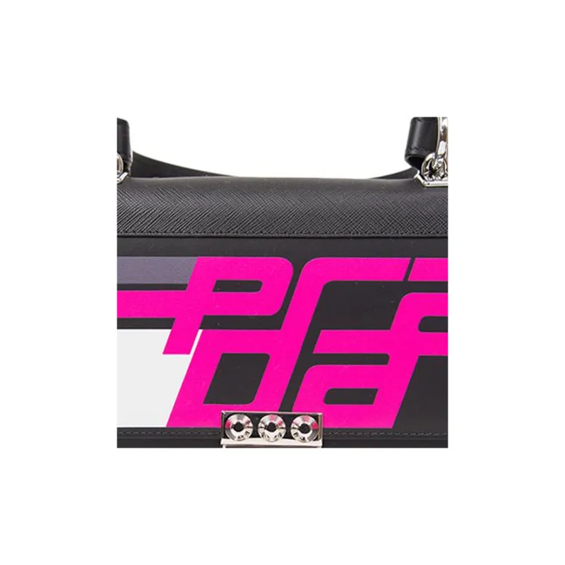 PRADA Cow Leather Shoulder Bag Crossbody Bag Women's Black-3