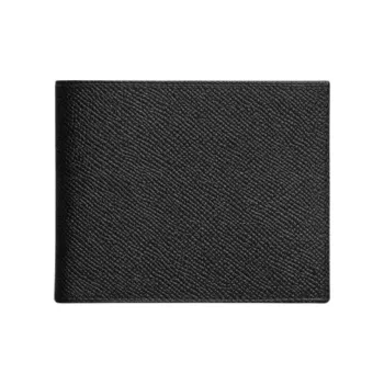 HERMES Citizen Twill Epsom Cow Leather Wallet Men's Black