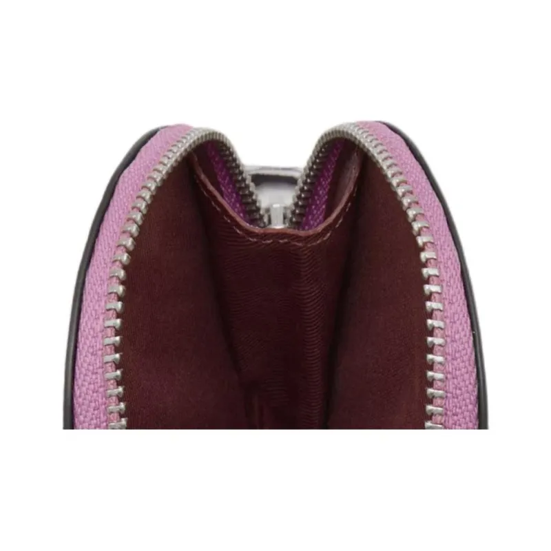 COACH Leather Wallet Coin Purse Women's Metal Lilac-4