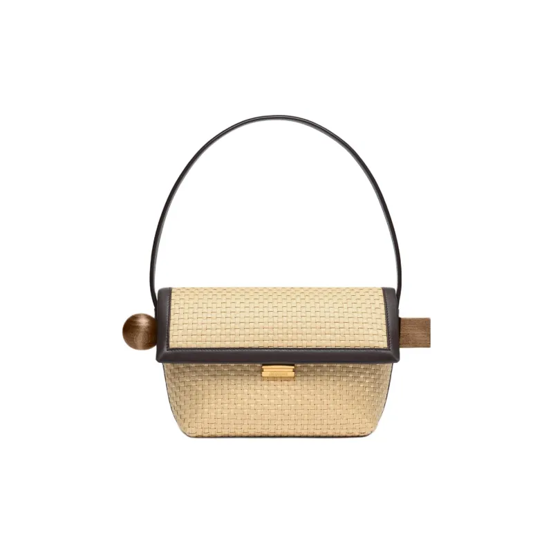 Jacquemus Polyamide One Shoulder Handbags Women's Natural Dark Brown-0