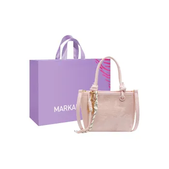 MARKANGARO Synthetic Leather Tote Regular Women's Sweet Milk Powder/Dusk Night Black/Cinnamon Brown