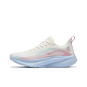 Erke Slip Resistant Cushioning Wear Resistant Low Top Casual Running Shoes Women's White Blue Pink