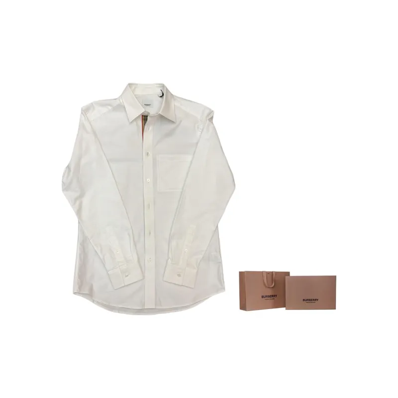 Burberry Shirts Men White-8
