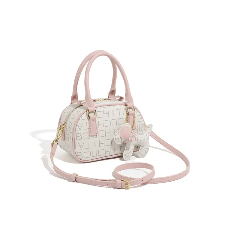 BOBDOG PU Handbags Crossbody Bags Small Size Women's Pink/Coffee-2