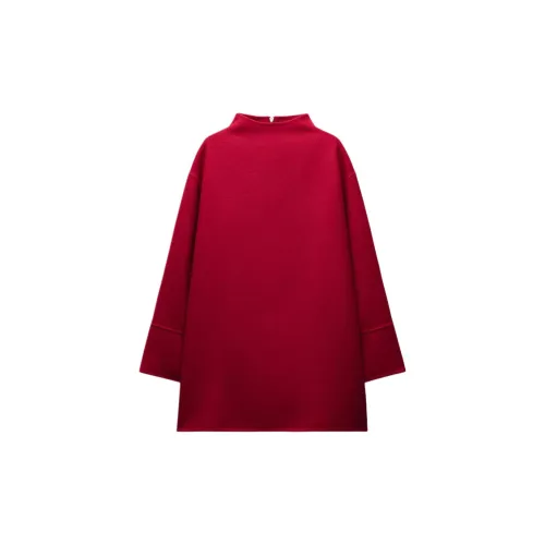 ZARA ZW Series Long-Sleeved Dresses Women's Red