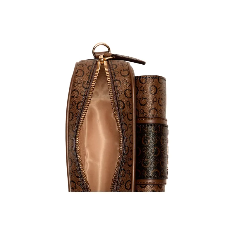 GUESS Artificial Leather Shoulder Bag Crossbody Bag Women's Dark Brown-4