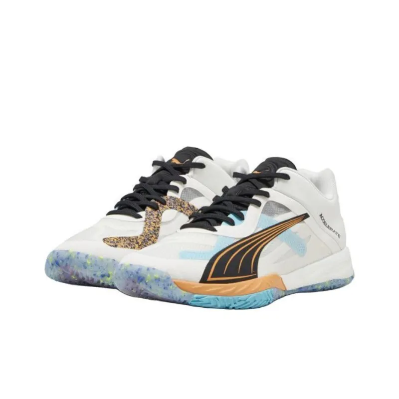 PUMA Accelerate Cushioning Slip Resistant Low Top Training Shoes Unisex White Black-2