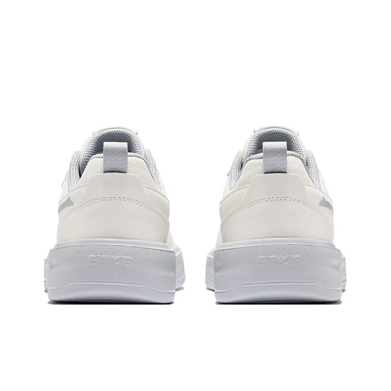 Erke Anti-Slip Wear-Resistant Low-Top Skateboard Shoes Women's White Gray-3