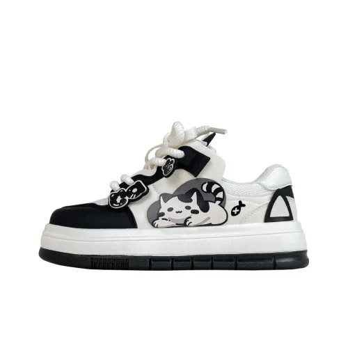 A&M Slip-Resistant Water-Resistant Cushioning Low-Top Skateboard Shoes Women's Black