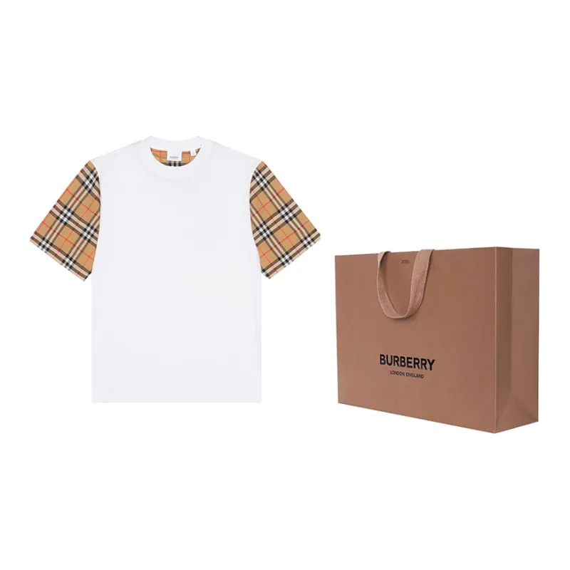 Burberry Drop Shoulder Sleeve T-Shirt Women's White - POIZON