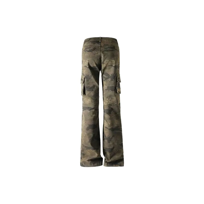 Qnxeey Cargo Pants Unisex Camouflage-1