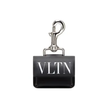 Valentino Cow Leather Earphone Case Men's Black