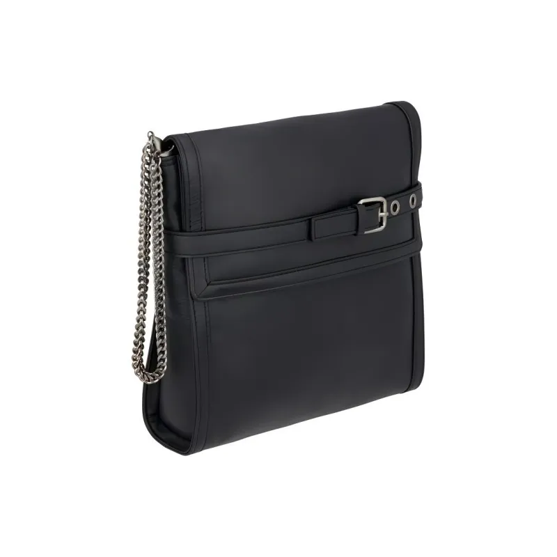 ZARA Cow Leather Clutch Mini Women's Black-1
