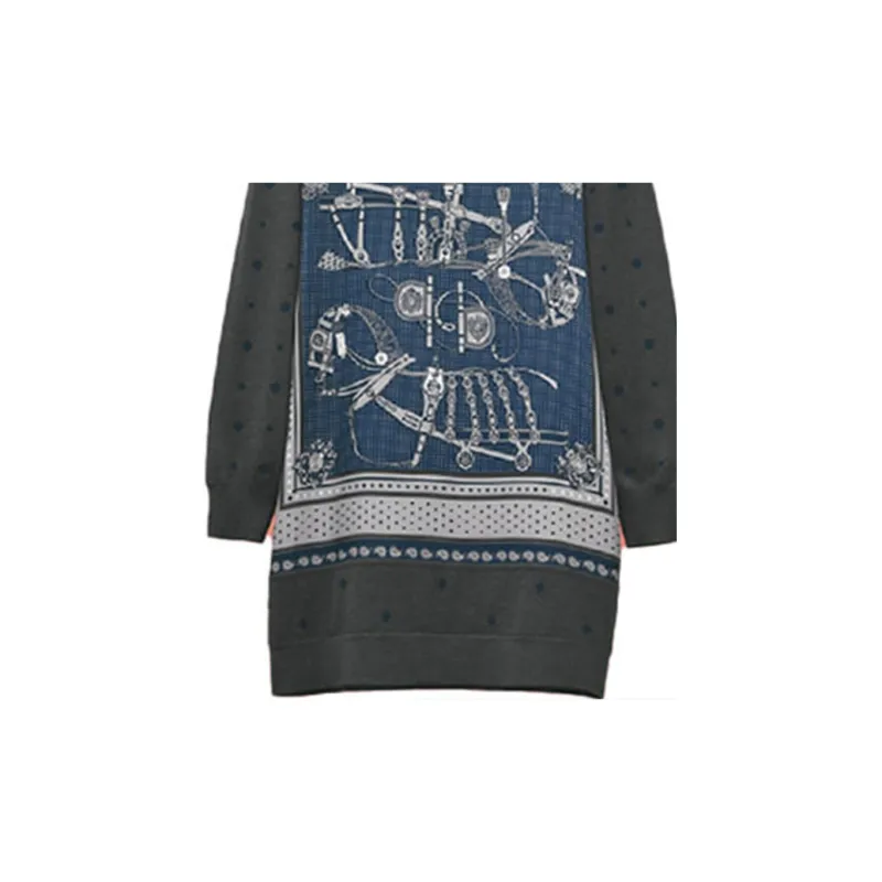 HERMES Long-Sleeved Dresses Women's Cyan-3