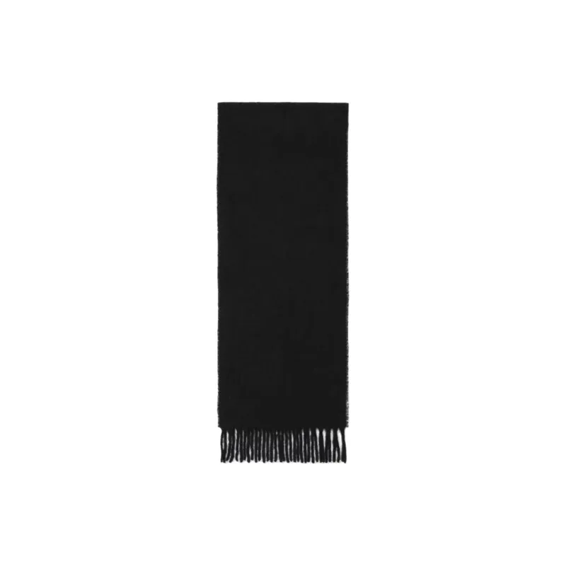 AMIPARIS Paris Logo Patch Fringed Edge Scarf-2