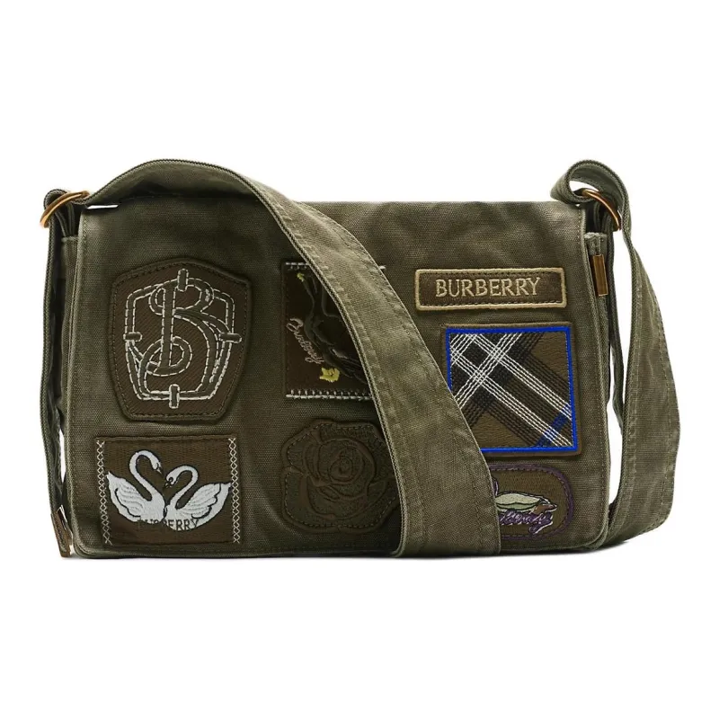 Burberry Trench Cotton Crossbody Bag, Shoulder Bag Men's Army Green-2