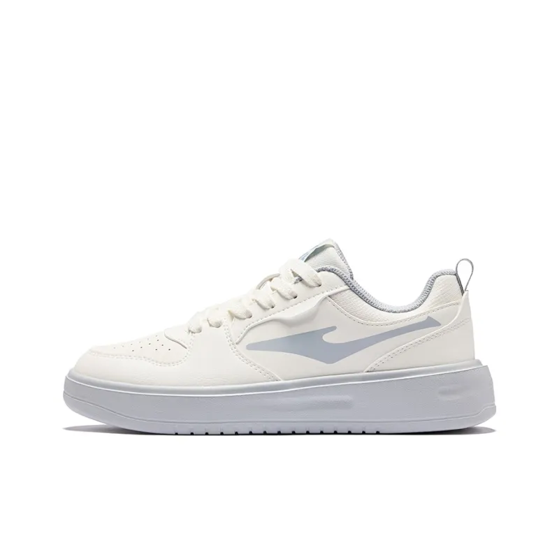 Erke Anti-Slip Wear-Resistant Low-Top Skateboard Shoes Women's White Gray-0