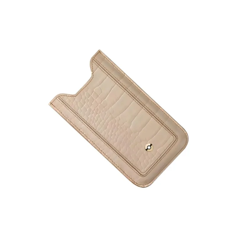 MONTBLANC Leather Material Impact-Resistant Phone Cases Available For Iphone15 Solid Color-2