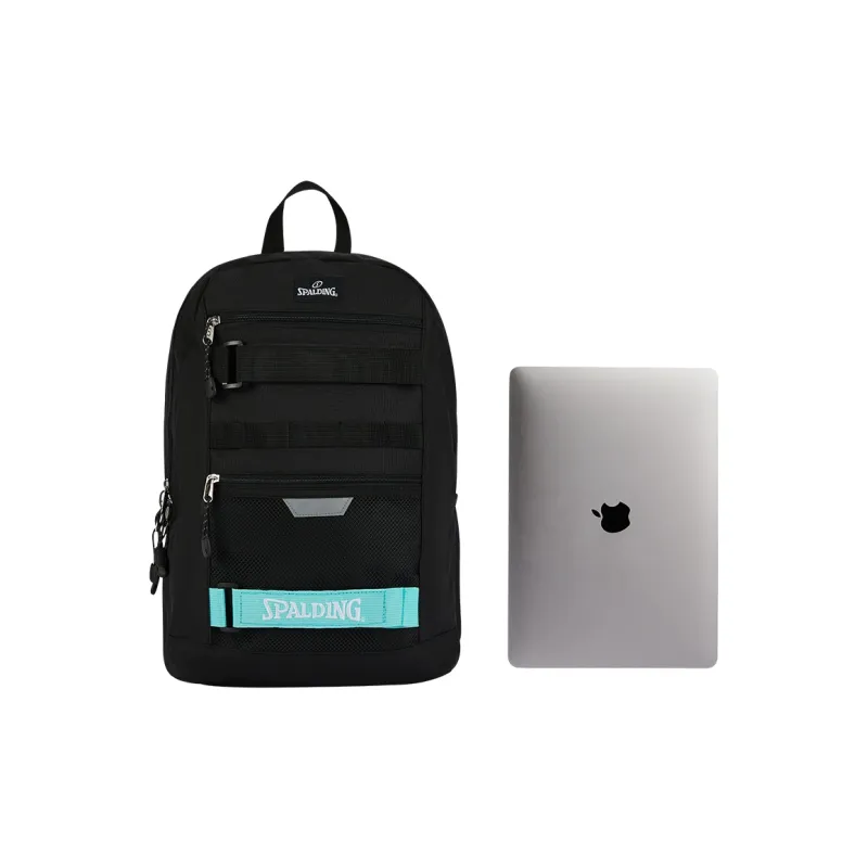 SPALDING Polyester Backpack Unisex Black Green-3