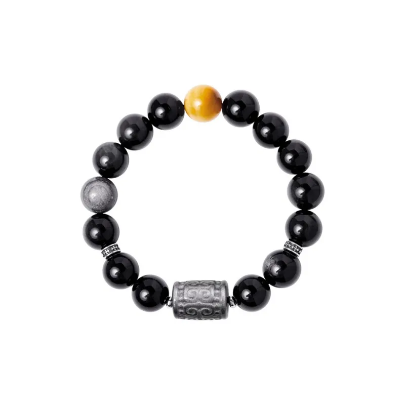 ALIEN BANG Obsidian Jade Bracelets Men's-0