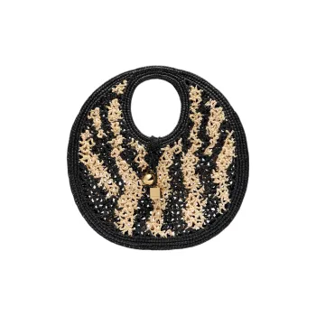 Jacquemus Raffia Handbag Trumpets Women's Ivory & Black